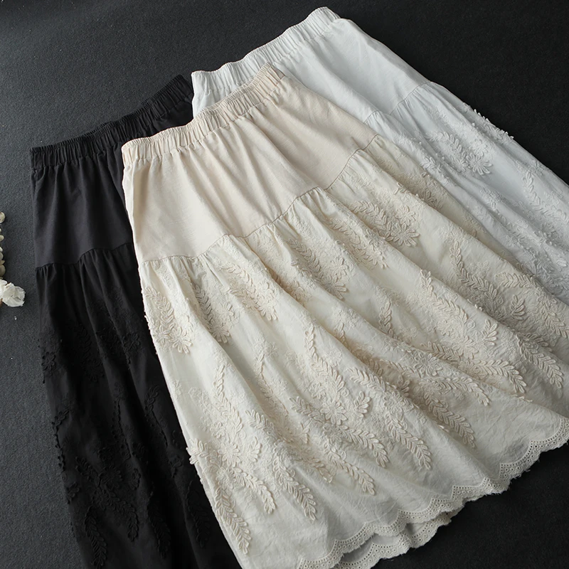 2021 new summer and autumn Japanese style elastic waist embroidery sweet and elegant women A line skirt
2021 new summer and autumn Japanese style elastic waist embroidery sweet and elegant women A line skirt