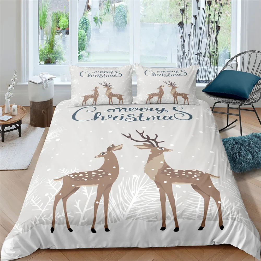 Christmas Deer Pattern Bedclothes Bedding Set With Pillowcase Duvet Cover Animal Printing Bedspreads For Home Textiles King Size
Christmas Deer Pattern Bedclothes Bedding Set With Pillowcase Duvet Cover Animal Printing Bedspreads For Home Textiles King Size