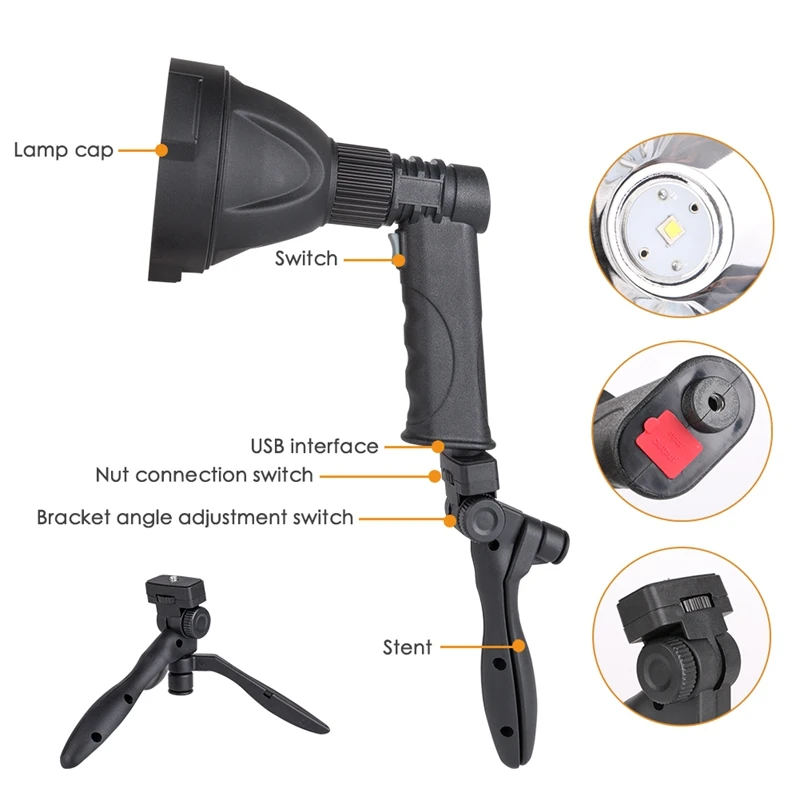 300M Rechargeable LED Flashlight High Power Outdoors Camping Hunting Handed Lamp Portable Spotlight Lantern Searchlight
300M Rechargeable LED Flashlight High Power Outdoors Camping Hunting Handed Lamp Portable Spotlight Lantern Searchlight