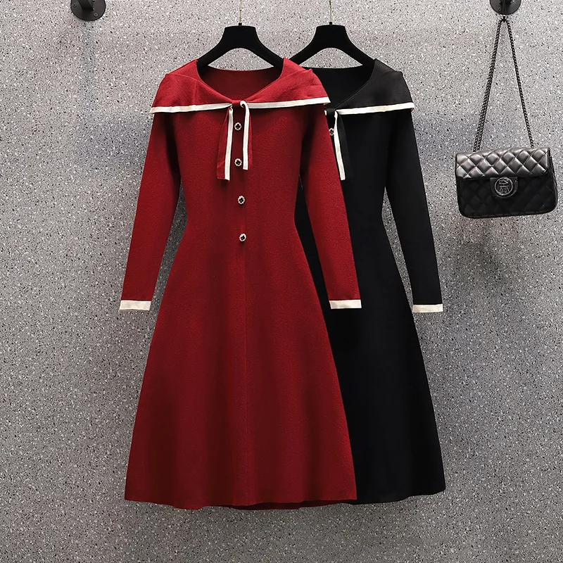Plus Size Elegant Dress Women 2021 Autumn Long Sleeve Black Dress Female Turn Down Collar Knitted Clothes Office Lady Dress Chic
Plus Size Elegant Dress Women 2021 Autumn Long Sleeve Black Dress Female Turn Down Collar Knitted Clothes Office Lady Dress Chic