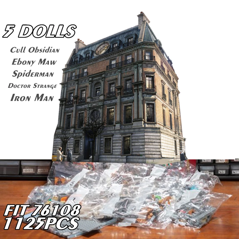 1125PCS Marvel Avengers DR Strange Sanctum Sanctorum Ironman Spiderman 76108 Infinity War Endgame Building Block Bricks Kid Gift
1125PCS Marvel Avengers DR Strange Sanctum Sanctorum Ironman Spiderman 76108 Infinity War Endgame Building Block Bricks Kid Gift