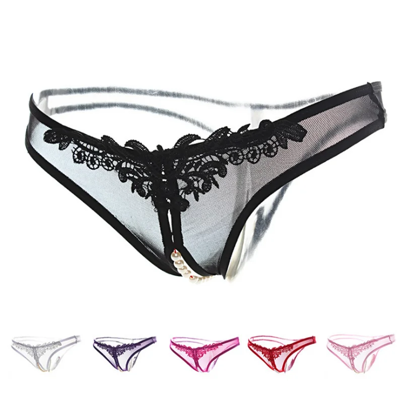 Women Hollow Sexy Crotchless Faux Pearl Decor Thong Panties Open Crotch Underwear
Women Hollow Sexy Crotchless Faux Pearl Decor Thong Panties Open Crotch Underwear