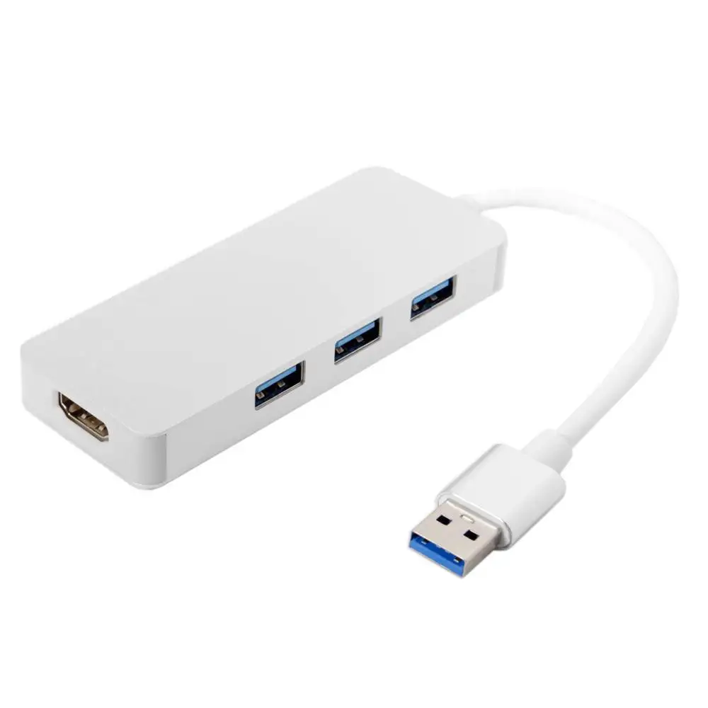 USB 3.0 or 2.0 to HDMI HDTV 1080p External Graphics Card & USB 3 Ports Hub Adapter
USB 3.0 or 2.0 to HDMI HDTV 1080p External Graphics Card & USB 3 Ports Hub Adapter