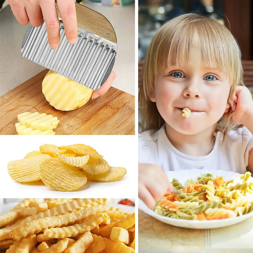 Kitchen Potato Wave Cutter Household Vegetable Cutter For Chips Stainless Steel Kitchen Accessories Wavy Carrot Slicer
Kitchen Potato Wave Cutter Household Vegetable Cutter For Chips Stainless Steel Kitchen Accessories Wavy Carrot Slicer