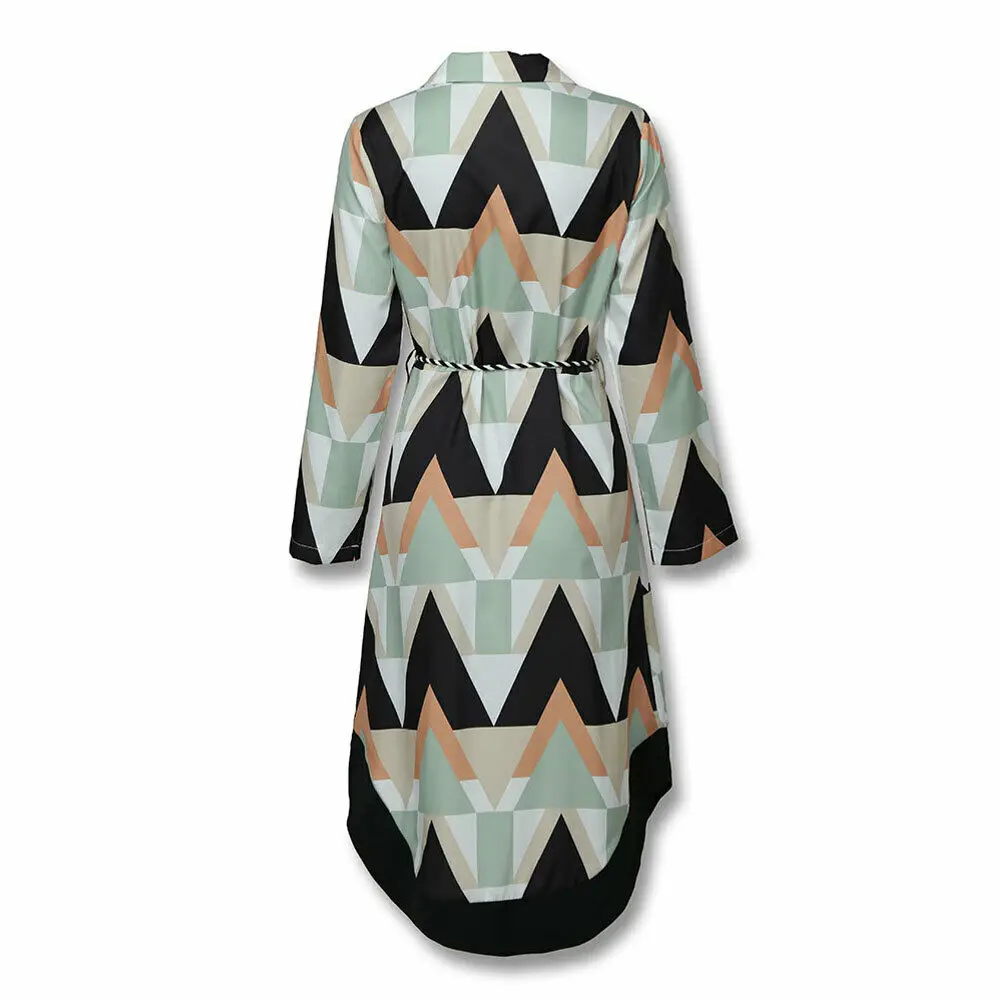 Fashion Ladies Women Dress V neck Long Sleeve Wave Print Long Shirt Dress Autumn Casual Long Dresses
Fashion Ladies Women Dress V neck Long Sleeve Wave Print Long Shirt Dress Autumn Casual Long Dresses