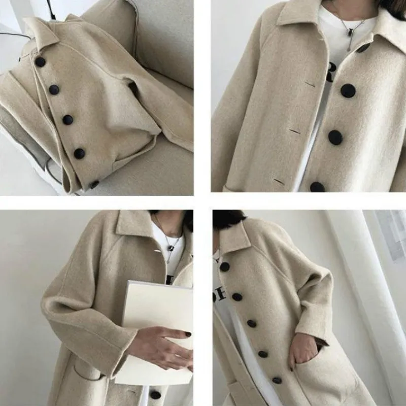 X-Long Wool Blends Women Chic Korean Fashion Simple Vintage Winter OverCoat Woman Elegant All-match Basic College Girls Outwear
X-Long Wool Blends Women Chic Korean Fashion Simple Vintage Winter OverCoat Woman Elegant All-match Basic College Girls Outwear