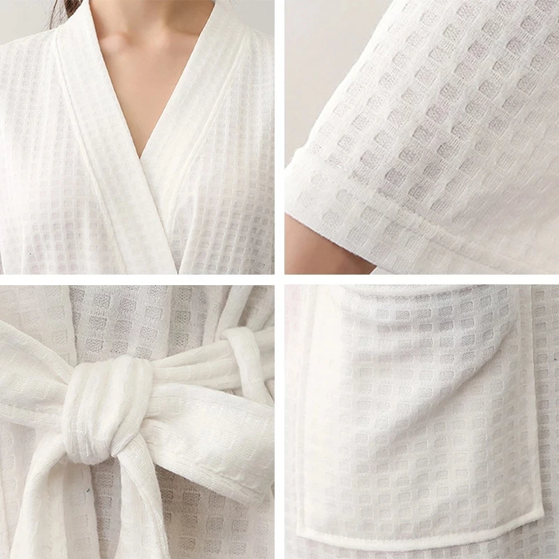 Waffle Bathrobe Women's Solid Knee Length Three Quarter V Neck Ladies Kimono with Sashes Spring Autumn Robes for Female Homewear
Waffle Bathrobe Women's Solid Knee Length Three Quarter V Neck Ladies Kimono with Sashes Spring Autumn Robes for Female Homewear