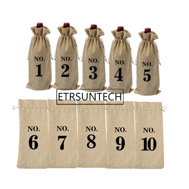 10sets Jute Wine Bags Hessian Numbered Wine Bottle Gift Bags with Drawstring for Blind Wine Tasting
10sets Jute Wine Bags Hessian Numbered Wine Bottle Gift Bags with Drawstring for Blind Wine Tasting