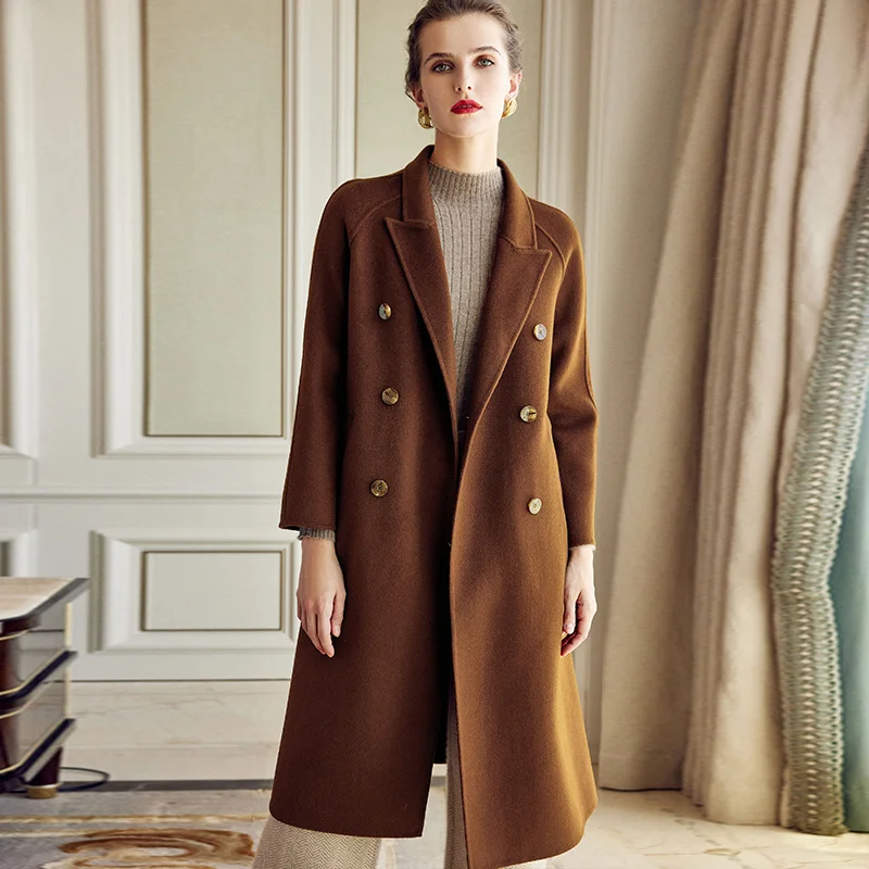 SHZQ Brown Double-sided Cashmere Coat Women's 2021 Autumn Winter New Double Row Button Medium Long Wool Wool Wool Coat
SHZQ Brown Double-sided Cashmere Coat Women's 2021 Autumn Winter New Double Row Button Medium Long Wool Wool Wool Coat