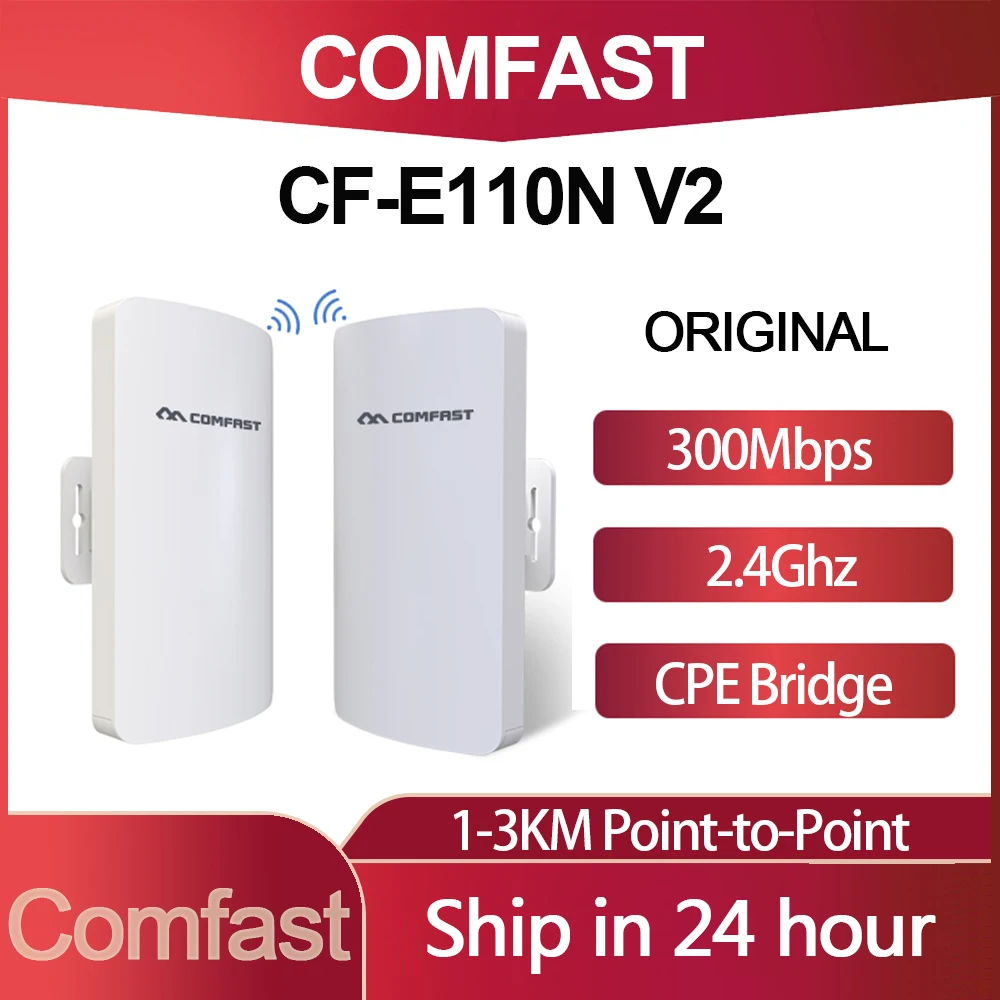Comfast CF-E110V2 300Mbps Wifi Repeater Extender Amplifier Long Range Outdoor CPE Wireless Access Point Bridge Elevator Monitor
Comfast CF-E110V2 300Mbps Wifi Repeater Extender Amplifier Long Range Outdoor CPE Wireless Access Point Bridge Elevator Monitor
