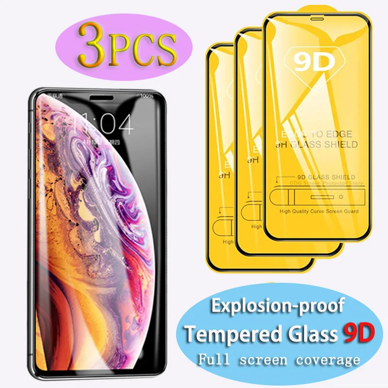 9D 3 шт. закаленное стекло для iPhone 11 12 13 Mini Pro Max Защита экрана для iPhone X Xr Xs Max 7 8 6S Plus SE полное покрытие стекло
9D 3 шт. закаленное стекло для iPhone 11 12 13 Mini Pro Max Защита экрана для iPhone X Xr Xs Max 7 8 6S Plus SE полное покрытие стекло