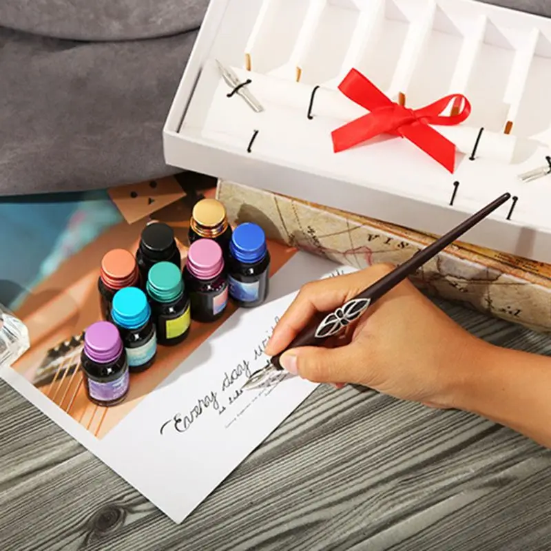 Wooden Caligraphy Dip Pen Hook Line Signature Fountain Pens with Ink Nibs Set Offices School Stationery Gift Nov.8
Wooden Caligraphy Dip Pen Hook Line Signature Fountain Pens with Ink Nibs Set Offices School Stationery Gift Nov.8
