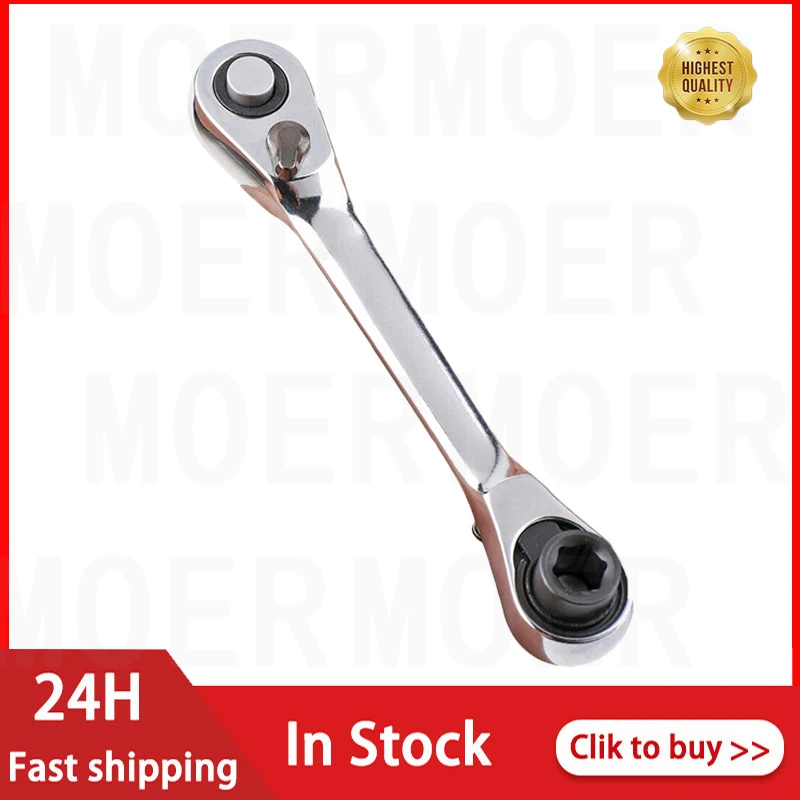 Multifunctional 1/4" Dual Head Square Ratchet Socket Wrench Hex Bit Driver Screwdriver 72-Tooth Non-slip Combination Wrench
Multifunctional 1/4" Dual Head Square Ratchet Socket Wrench Hex Bit Driver Screwdriver 72-Tooth Non-slip Combination Wrench