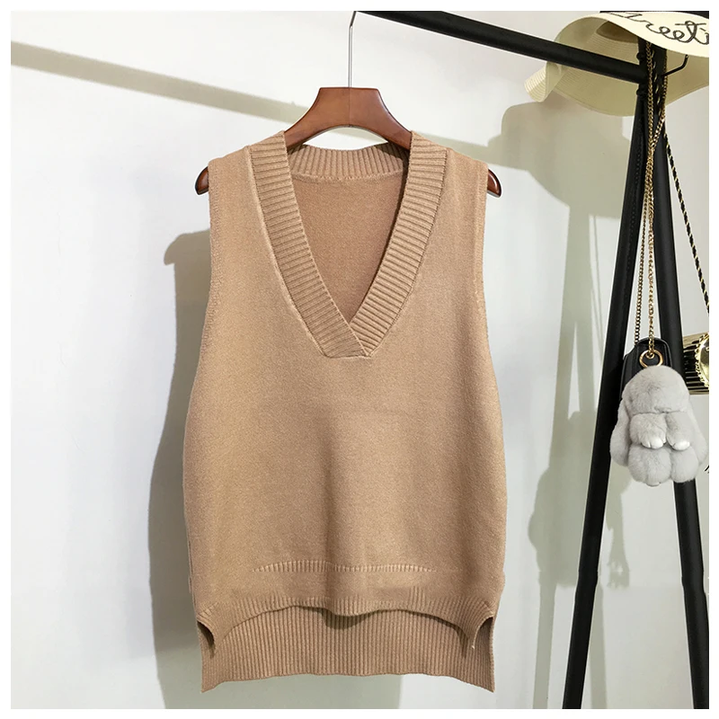 Sweater Vest Womens Sleeveless V-neck Basic Soild Autumn And Winter Korean Loose Wild Red Pink Knitted Women's Jumper Knitting
Sweater Vest Womens Sleeveless V-neck Basic Soild Autumn And Winter Korean Loose Wild Red Pink Knitted Women's Jumper Knitting