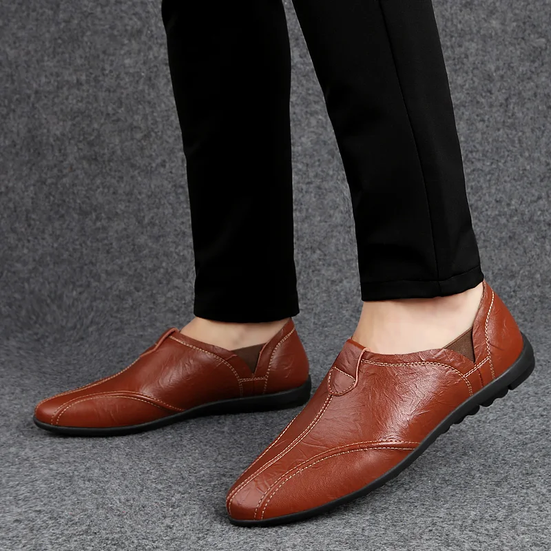 Men Shoes England Casual loafers slip on Leisure Shoes Leather Shoes Breathable Comfortable Male Footear Loafers Men Flat Hombre 
Men Shoes England Casual loafers slip on Leisure Shoes Leather Shoes Breathable Comfortable Male Footear Loafers Men Flat Hombre