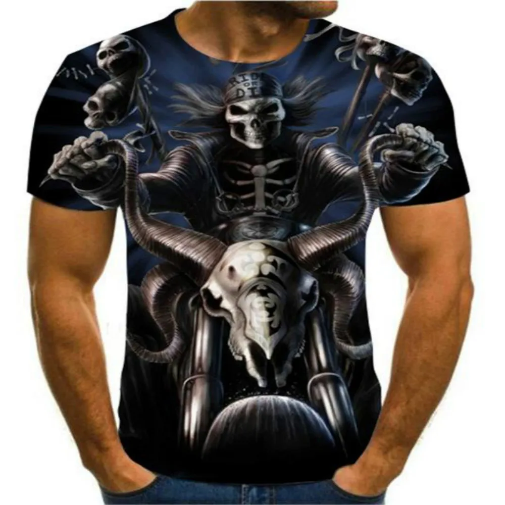 Men's 3D printed T-shirt personalized devil skull shirt black O-neck comfortable summer style
Men's 3D printed T-shirt personalized devil skull shirt black O-neck comfortable summer style
