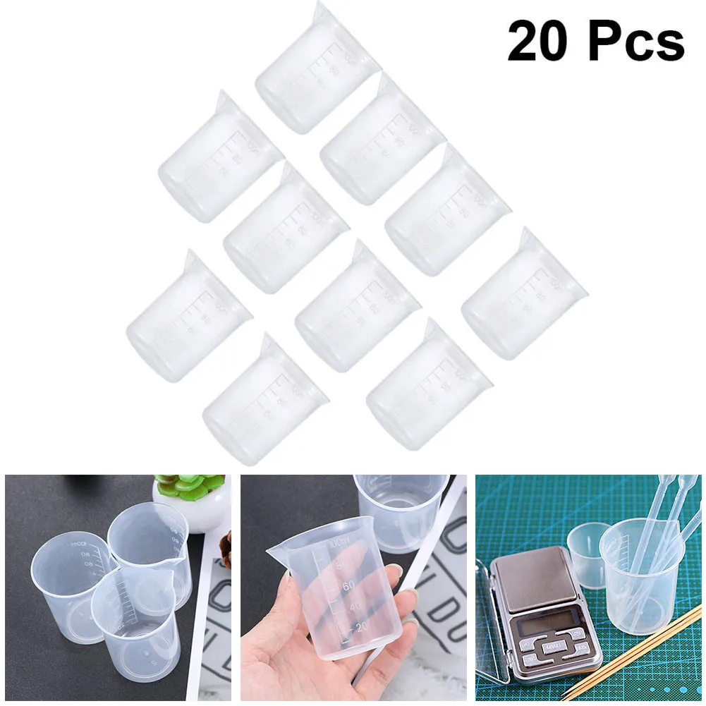 20PCS 100mL PP Plastic Graduation Beakers Measuring Cups Liquid Container Transparent Mixing Cup DIY Mixing Tool
20PCS 100mL PP Plastic Graduation Beakers Measuring Cups Liquid Container Transparent Mixing Cup DIY Mixing Tool