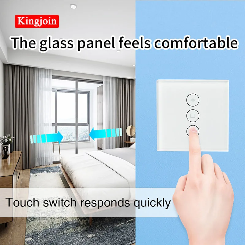 Kingjoin Wifi window switch touch screen control for smartphones,easy to use with Amazon Assistant or Google Assistant Smart box
Kingjoin Wifi window switch touch screen control for smartphones,easy to use with Amazon Assistant or Google Assistant Smart box