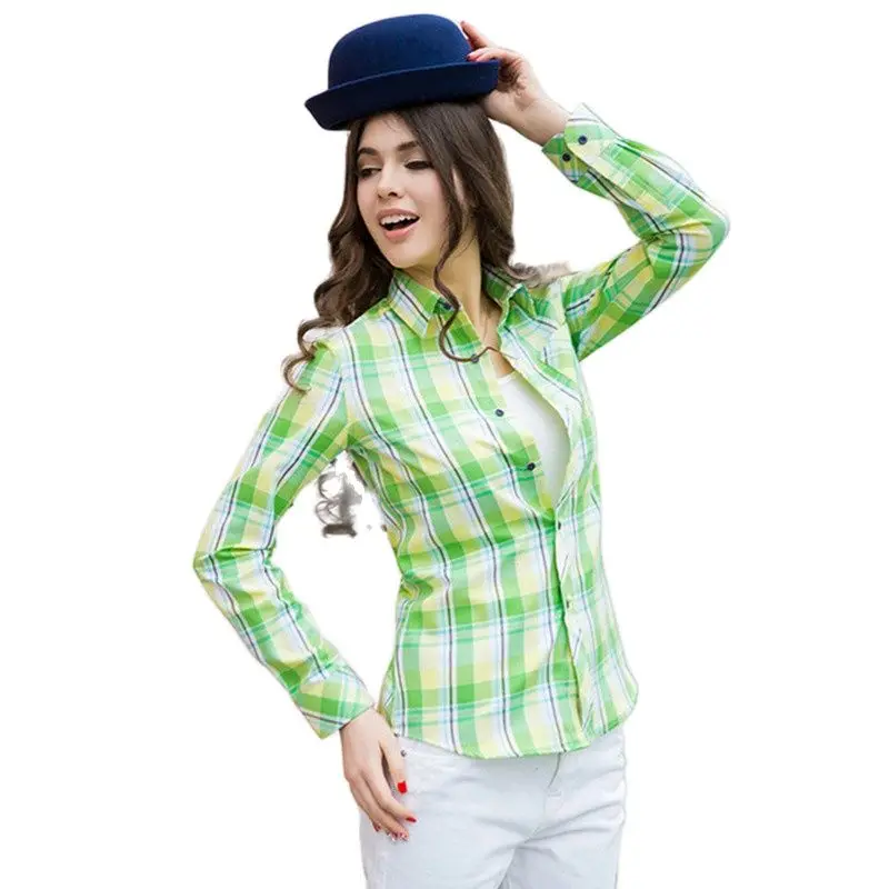 XS-3XL New Women Shirt Spring 2021 Autumn Casual Loose Sanded Plaid Shirt Tops Girl Outerwear Cotton Shirt Female Free shipping
XS-3XL New Women Shirt Spring 2021 Autumn Casual Loose Sanded Plaid Shirt Tops Girl Outerwear Cotton Shirt Female Free shipping