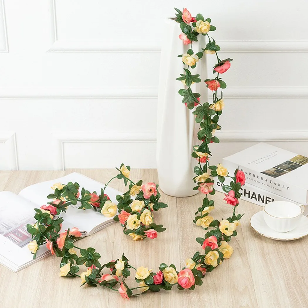 250cm Rattan Artificial Rose Garland 45 Flowers Silk Rose Flower Hanging Decor For Christmas Wedding Home Room Decoration
250cm Rattan Artificial Rose Garland 45 Flowers Silk Rose Flower Hanging Decor For Christmas Wedding Home Room Decoration