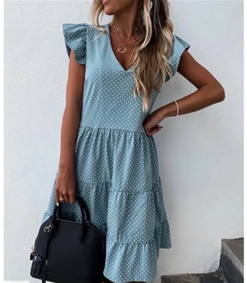Summer Dress 2021 Women Polka Dot Street Sexy Casual Loose Thin Beach Party Dress Plus Size V Neck Mini Dress Female Vestidos
Summer Dress 2021 Women Polka Dot Street Sexy Casual Loose Thin Beach Party Dress Plus Size V Neck Mini Dress Female Vestidos