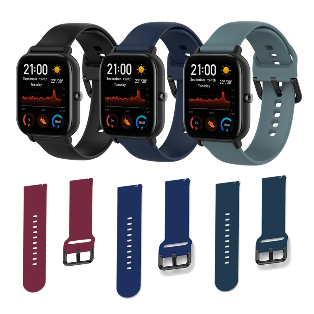 Watch Band For Huami Amazfit GTS BIP GTR 42mm Bracelet Silicone Strap For Huawei GT2 42mm Smart Watch Replace Sports Wristband
Watch Band For Huami Amazfit GTS BIP GTR 42mm Bracelet Silicone Strap For Huawei GT2 42mm Smart Watch Replace Sports Wristband