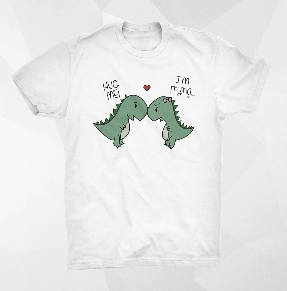Hug Me I'm try T Rex/Футболка топ милый но чуткий подарок Zoella Vogue футболка с котом и S XXXL