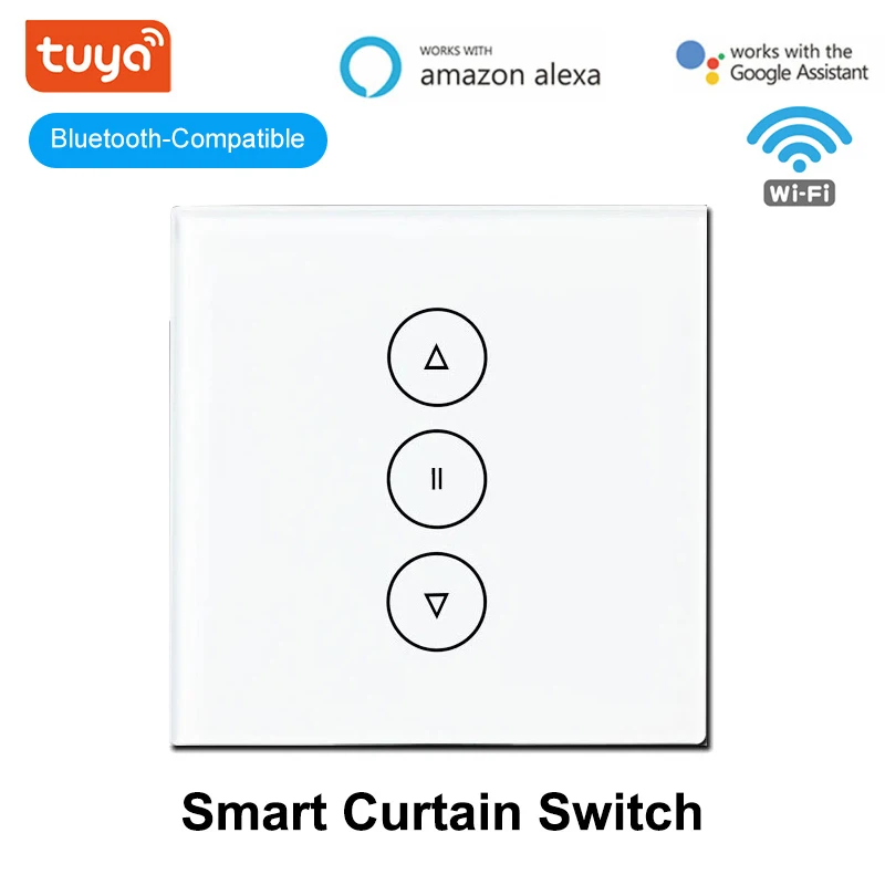 EU Dual-mode Bluetooth-compatible WIFI Touch Smart Curtain Switch Timing Remote Control Tuya APP ZeroFire Switch Work With Aelxa
EU Dual-mode Bluetooth-compatible WIFI Touch Smart Curtain Switch Timing Remote Control Tuya APP ZeroFire Switch Work With Aelxa
