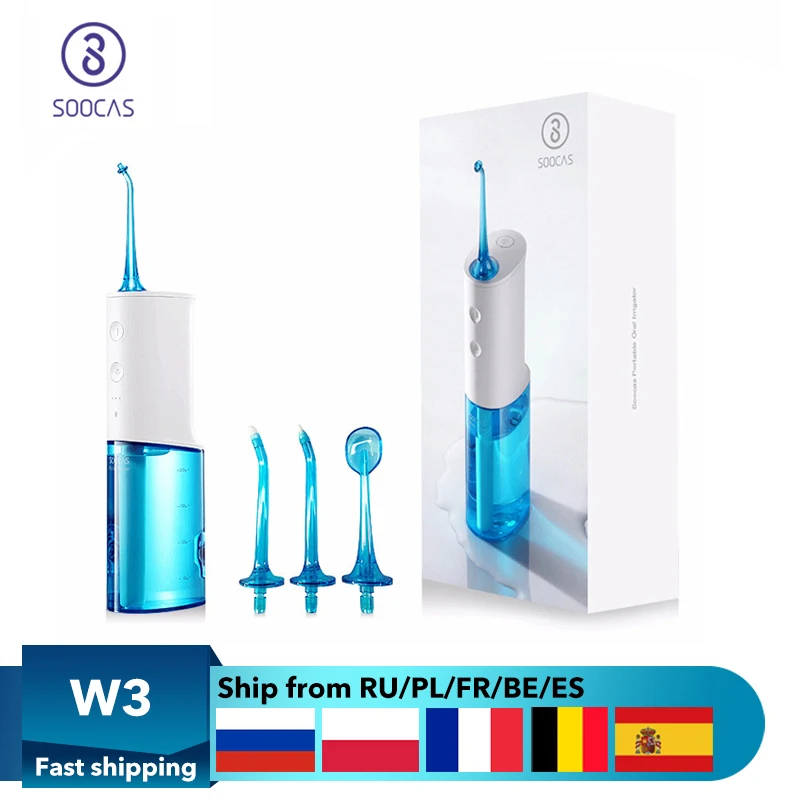 Soocas W3 Oral Irrigator Dental Portable Water Flosser Tips USB Rechargeable Water Jet Flosser IPX7 Irrigator for Cleaning Teeth
Soocas W3 Oral Irrigator Dental Portable Water Flosser Tips USB Rechargeable Water Jet Flosser IPX7 Irrigator for Cleaning Teeth