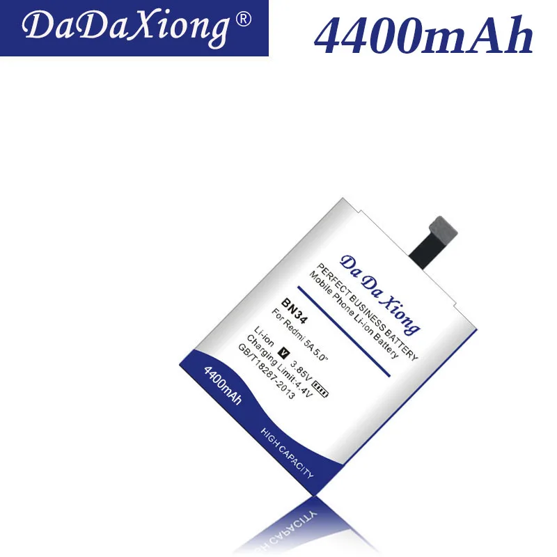 DaDaXiong Original BN34 For Xiaomi Redmi 5A 5.0" Replacement Battery 4400mAh High Capacity Phone
DaDaXiong Original BN34 For Xiaomi Redmi 5A 5.0" Replacement Battery 4400mAh High Capacity Phone