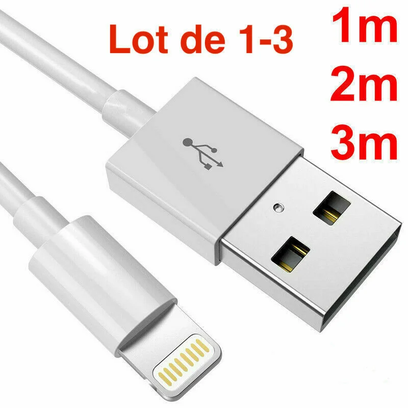 Cable Usb Chargeur Sync Pour For iphone 11 12 6 6s 5s Se 7 Plus 8 X Xr Xsmax Ipad
Cable Usb Chargeur Sync Pour For iphone 11 12 6 6s 5s Se 7 Plus 8 X Xr Xsmax Ipad