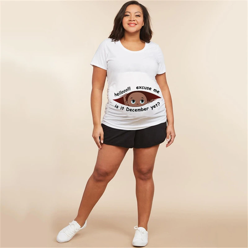 Maternity Clothing Summer Funny Cartoon Print Pregnancy T-Shirt Tops Plus-Size Short Sleeve Pregnant Women Hot Sale T-Shirts
Maternity Clothing Summer Funny Cartoon Print Pregnancy T-Shirt Tops Plus-Size Short Sleeve Pregnant Women Hot Sale T-Shirts
