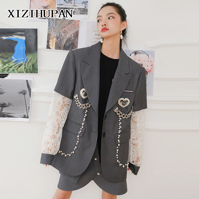 XIZIHUPAN Винтажный кружевной свободный Женский блейзер с отложным воротником с длинным рукавом в стиле пэчворк прямой модный пиджак для женщи...
XIZIHUPAN Винтажный кружевной свободный Женский блейзер с отложным воротником с длинным рукавом в стиле пэчворк прямой модный пиджак для женщи...
