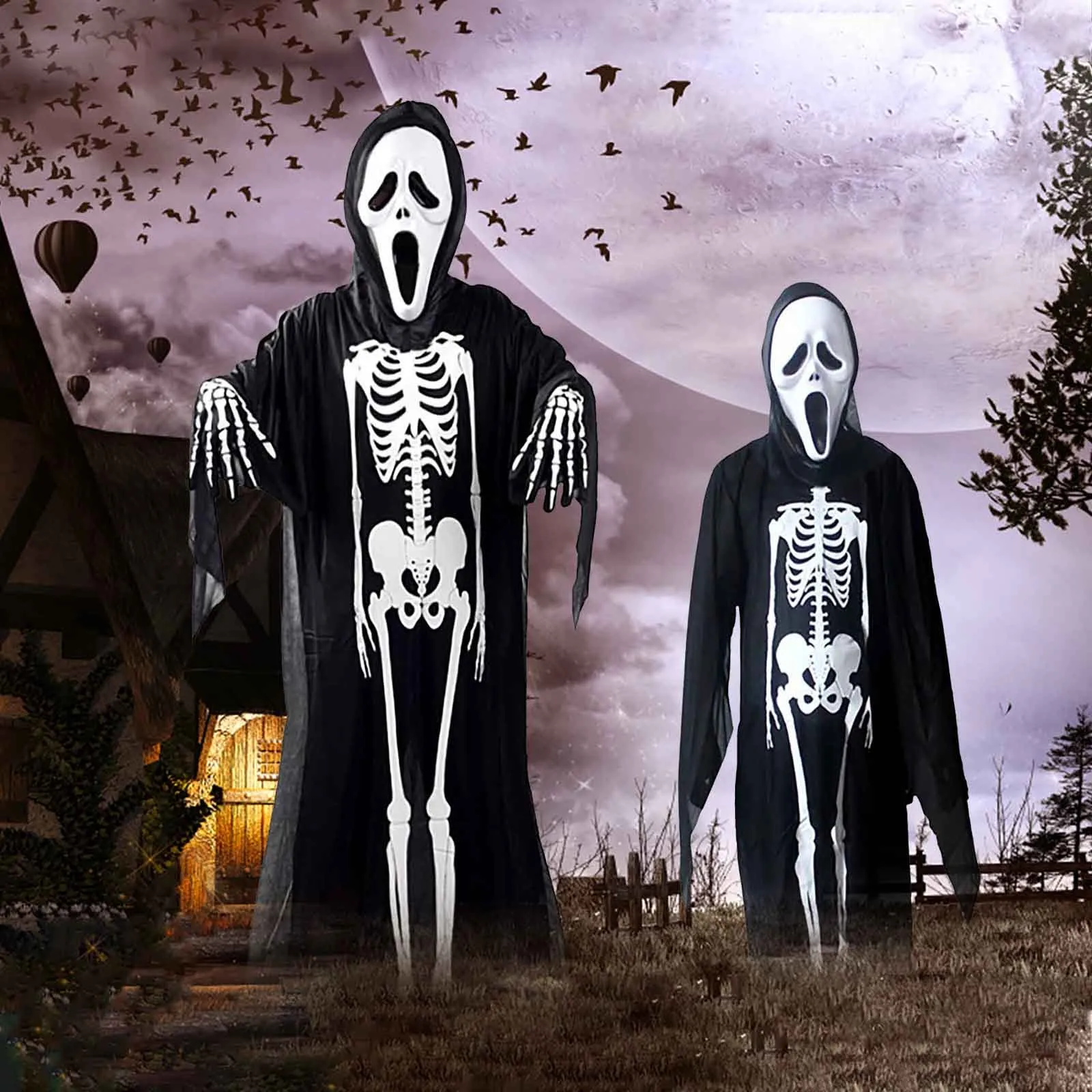 Family Matching Clothes Halloween Cosplay Set Costume Adult Children Set Ghost Mask Horror Face 3-piece Set Outfit Clothes
Family Matching Clothes Halloween Cosplay Set Costume Adult Children Set Ghost Mask Horror Face 3-piece Set Outfit Clothes