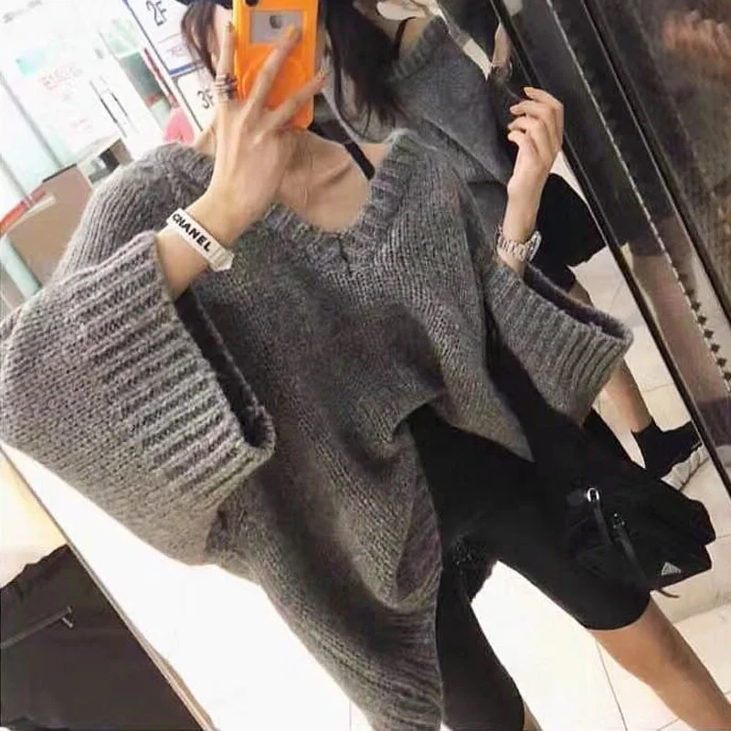 2021 New v Neck Oversized Sweater Off Shoulde Women Knitted Pullover Sweater Harajuku Lazy Oaf Loose Blusa De Frio Feminina
2021 New v Neck Oversized Sweater Off Shoulde Women Knitted Pullover Sweater Harajuku Lazy Oaf Loose Blusa De Frio Feminina