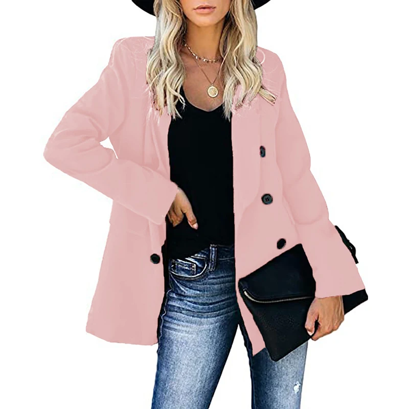 Women Winter Autumn Blazer Coat Long Sleeve Turn-down Collar Lady Formal Office Black Pink Blazer Female OL Button Suit Clothing
Women Winter Autumn Blazer Coat Long Sleeve Turn-down Collar Lady Formal Office Black Pink Blazer Female OL Button Suit Clothing