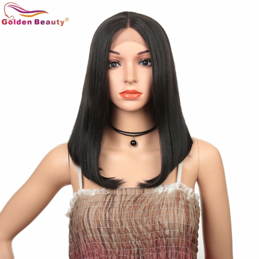 Golden Beauty 14inch Short Bobo Wig Synthetic Hair High Temperature Fiber Black Brown Tpart Lace Wig Middle Part For Black Women
Golden Beauty 14inch Short Bobo Wig Synthetic Hair High Temperature Fiber Black Brown Tpart Lace Wig Middle Part For Black Women