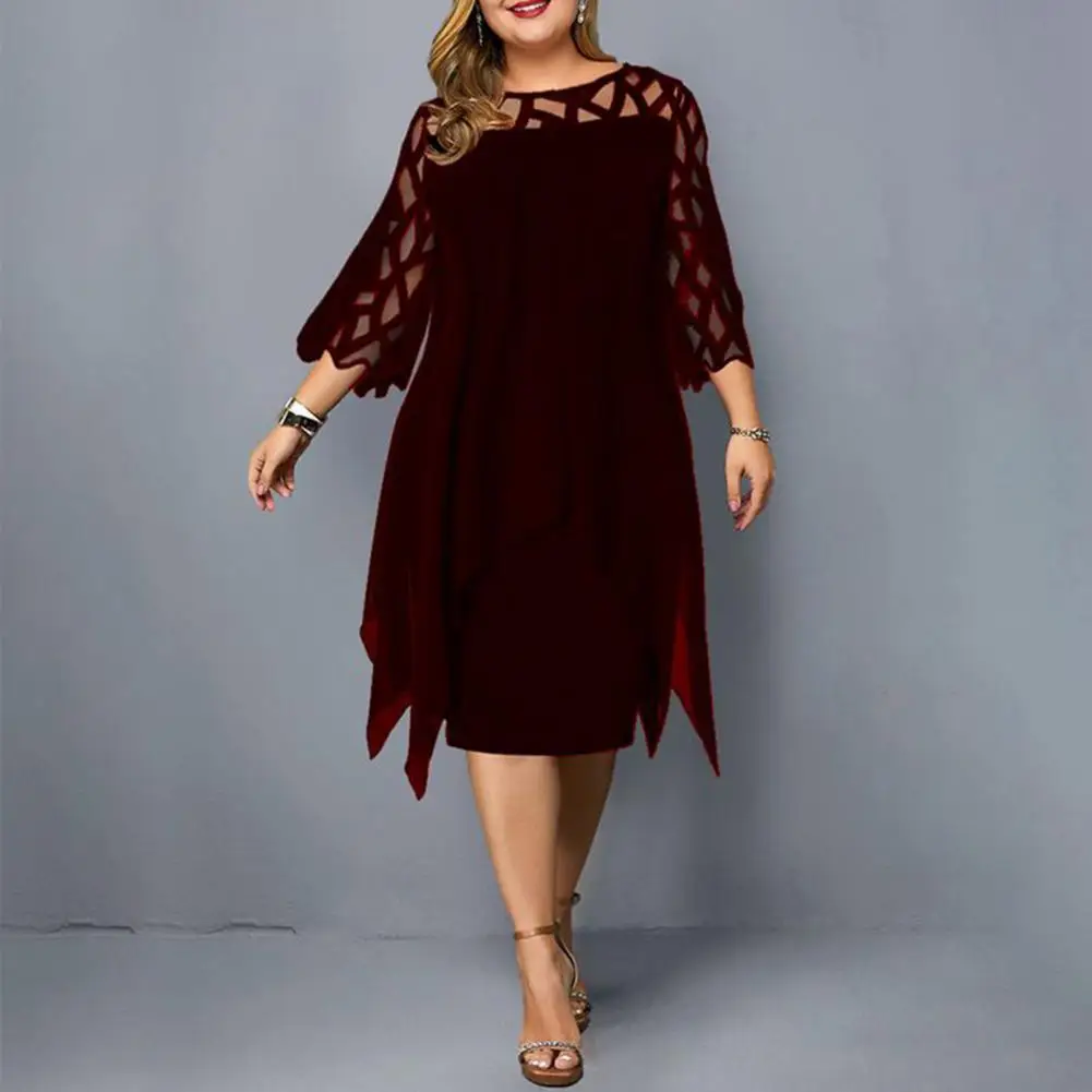 Party Dress Summer Women's Dress Women Elegant Dress Mesh Stitching Tight Waist 3/4 Flare Sleeve Irregular Hem Dress Clothes 5XL
Party Dress Summer Women's Dress Women Elegant Dress Mesh Stitching Tight Waist 3/4 Flare Sleeve Irregular Hem Dress Clothes 5XL