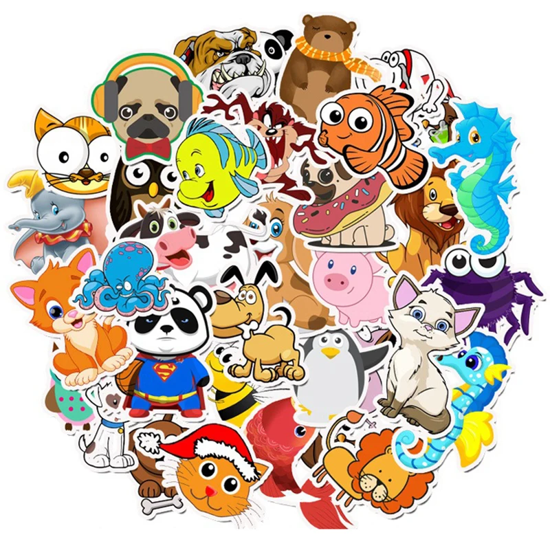 50pcs Cartoon Animal Waterproof Stickers For DIY Laptop Skateboard Refrigerator Decals Kids Children Toy New Arrival
50pcs Cartoon Animal Waterproof Stickers For DIY Laptop Skateboard Refrigerator Decals Kids Children Toy New Arrival