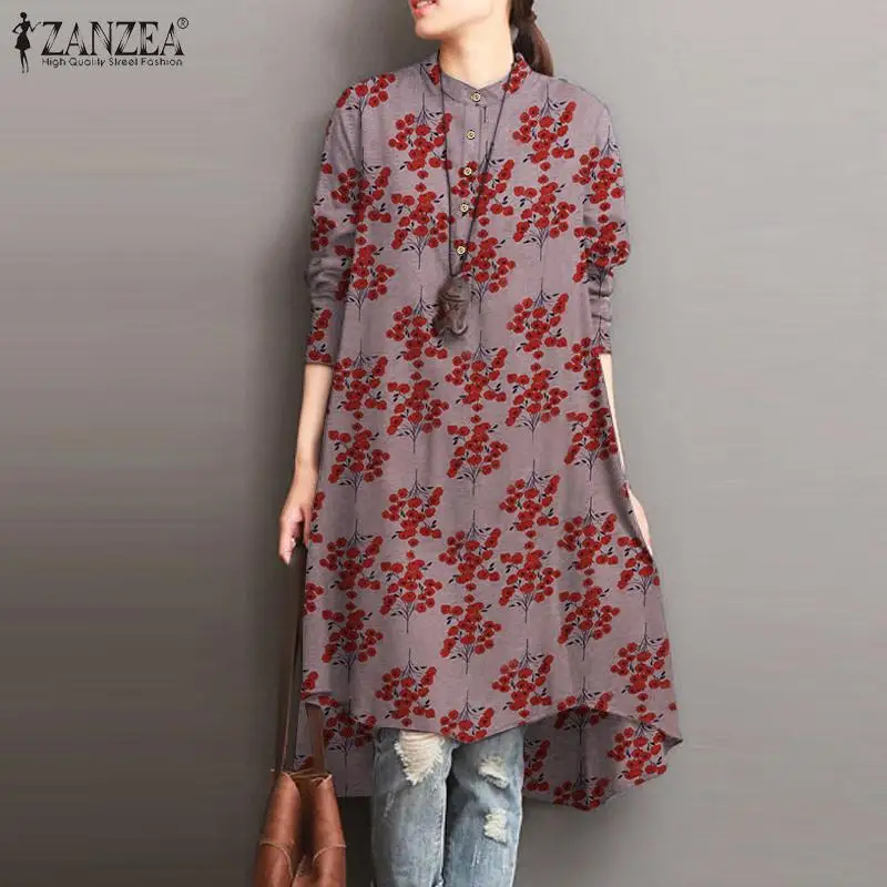 ZANZEA Spring Shirt Vestidos Bohemian Floral Printed Long Tops Women Vintage Long Sleeve Blouse Casual Loose Blusas Tunic Mujer
ZANZEA Spring Shirt Vestidos Bohemian Floral Printed Long Tops Women Vintage Long Sleeve Blouse Casual Loose Blusas Tunic Mujer