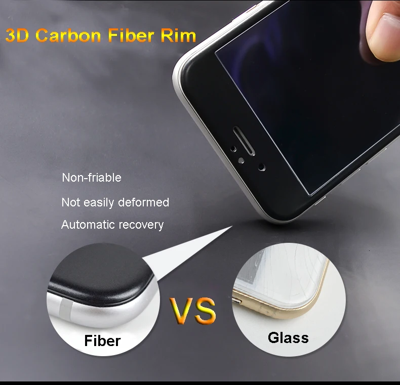 3D Arc Edge Full Cover Carbon Fiber Tempered Glass for iPhone6 6s 6Plus 6sPlus 7 8 7plus Colors Screen Protector Protective Film | Мобильные