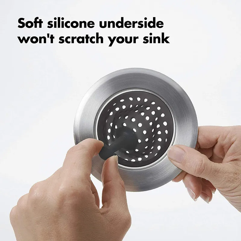 304 stainless steel sink drain filter, easy to clean silicone garbage collector, bathroom accessories, anti-clogging sink filter
304 stainless steel sink drain filter, easy to clean silicone garbage collector, bathroom accessories, anti-clogging sink filter