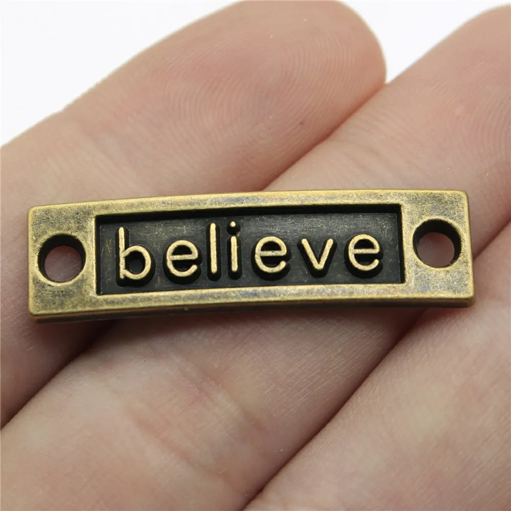 WYSIWYG 5pcs 35x10mm Charms Connector Antique Bronze Color Believe DIY Jewelry Making Accessories
WYSIWYG 5pcs 35x10mm Charms Connector Antique Bronze Color Believe DIY Jewelry Making Accessories