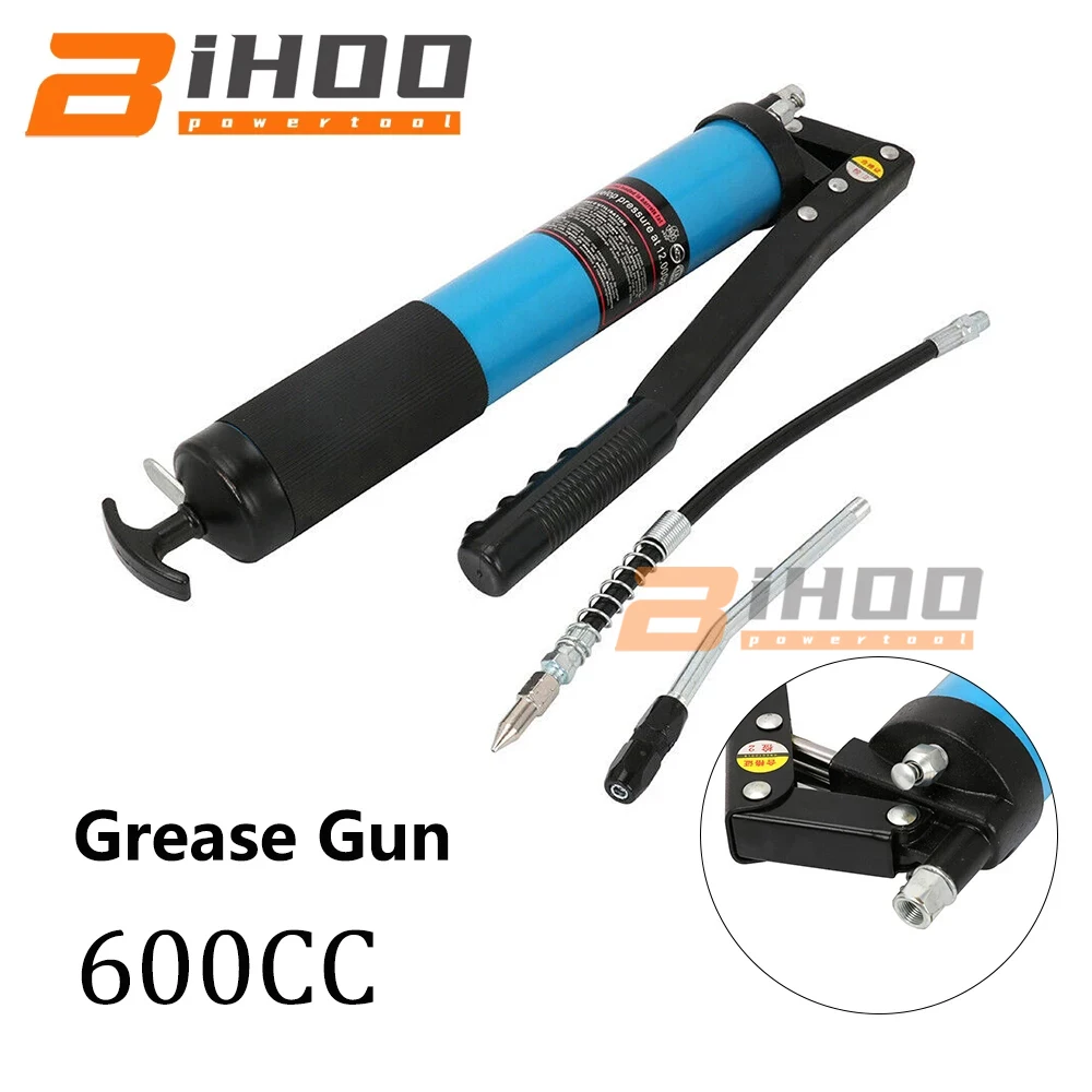 600CC Hand-operated Grease Gun Oil Pump Pressure 12000 PSI Heavy Duty Lever Repair Tool for Car Auto Trucks Boats
600CC Hand-operated Grease Gun Oil Pump Pressure 12000 PSI Heavy Duty Lever Repair Tool for Car Auto Trucks Boats