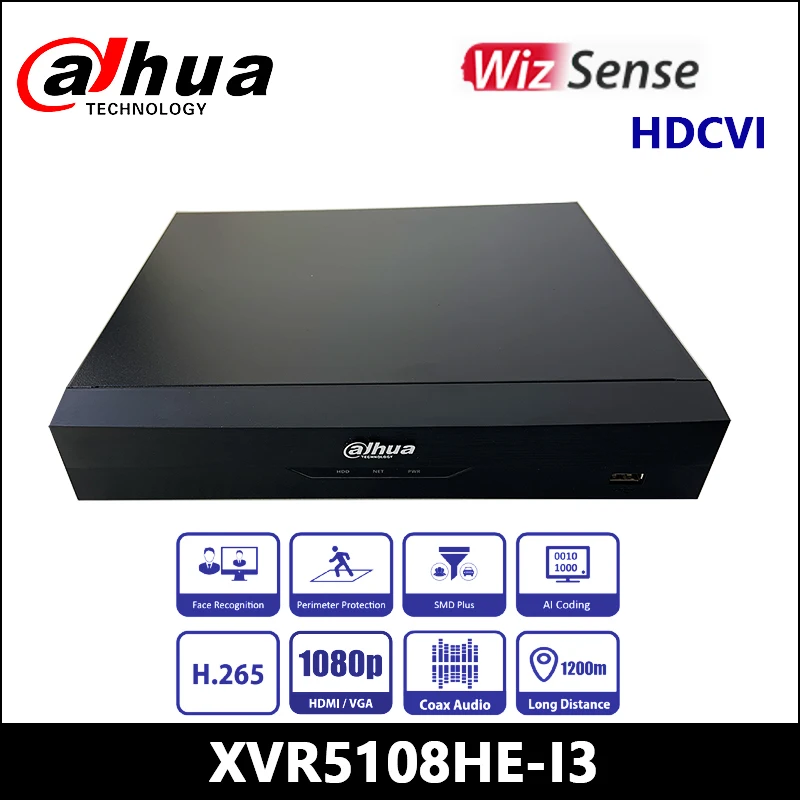 

Dahua XVR5108HE-I3 8 Channel Penta-brid 5M-N/1080p Mini 1U 1HDD WizSense Digital Video Recorder