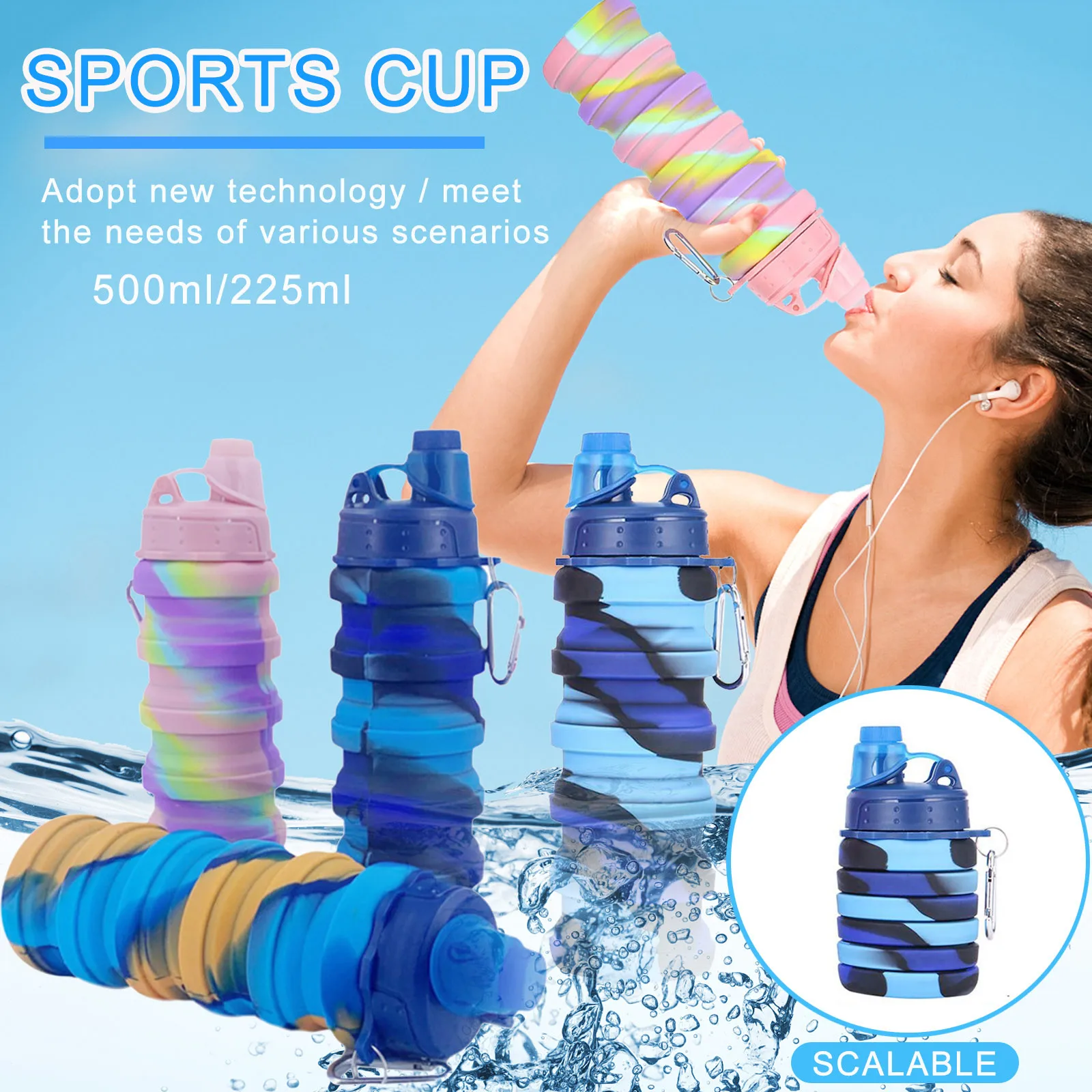 40# Silicone Collapsible Travel Cup Folding Cup Sport Bottle Foldable Lightweight Cup Multi-function Foldable Mug Travel Bottles
40# Silicone Collapsible Travel Cup Folding Cup Sport Bottle Foldable Lightweight Cup Multi-function Foldable Mug Travel Bottles