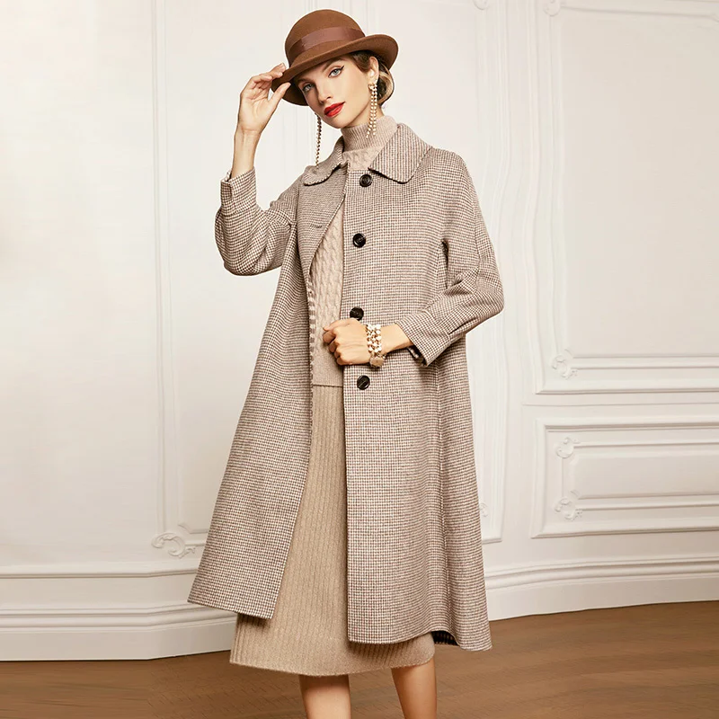 SHZQ 2021 Winter New Coffee Welsh Plaid Coat Women's Double-sided Velvet Loose Doll Collar Wool Coat
SHZQ 2021 Winter New Coffee Welsh Plaid Coat Women's Double-sided Velvet Loose Doll Collar Wool Coat