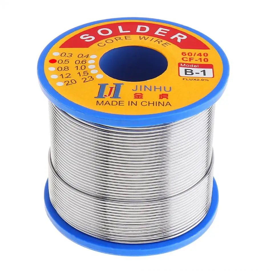 60/40 Solder Wire B-1 400g 0.5/0.6/0.8/1.2mm Tin Wire No-clean Rosin Core with 2.0% Flux Low Melting Point for Soldering Iron
60/40 Solder Wire B-1 400g 0.5/0.6/0.8/1.2mm Tin Wire No-clean Rosin Core with 2.0% Flux Low Melting Point for Soldering Iron