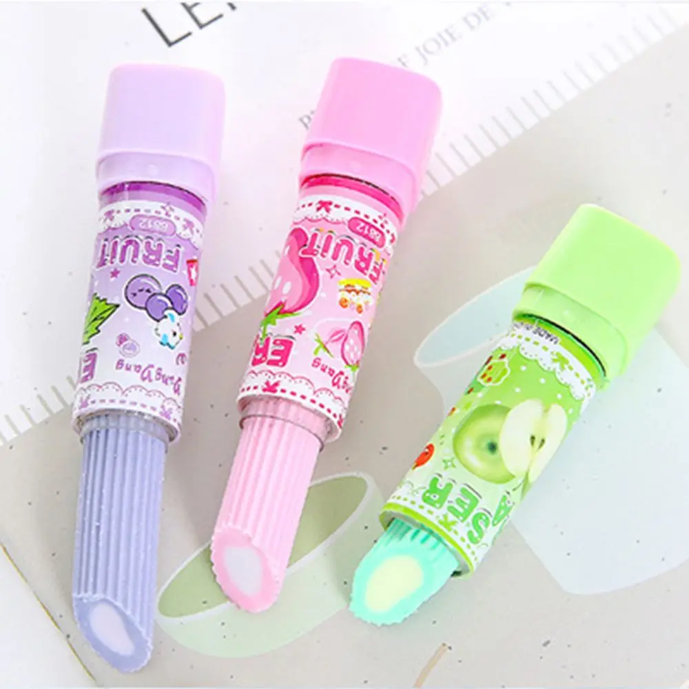 1PC Kids Creative Lipstick Rotary Rubber Eraser Kawaii Stationery Student Prize Children Gift Office School Supplies - купить по