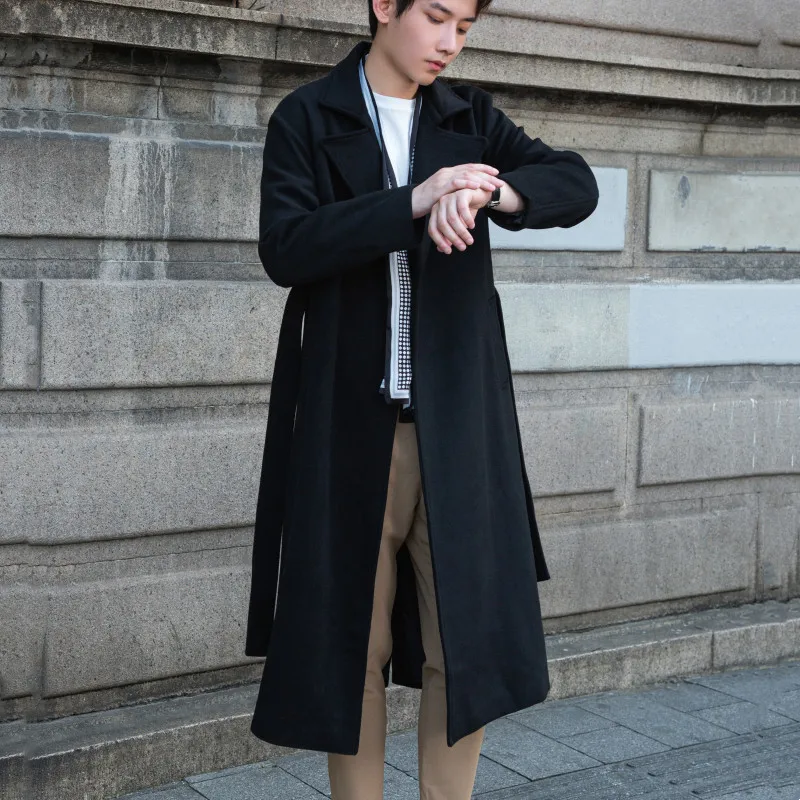 New tweed coat men's super long knee length slim fit fashion cashmere double-sided woolen windbreaker coat
New tweed coat men's super long knee length slim fit fashion cashmere double-sided woolen windbreaker coat